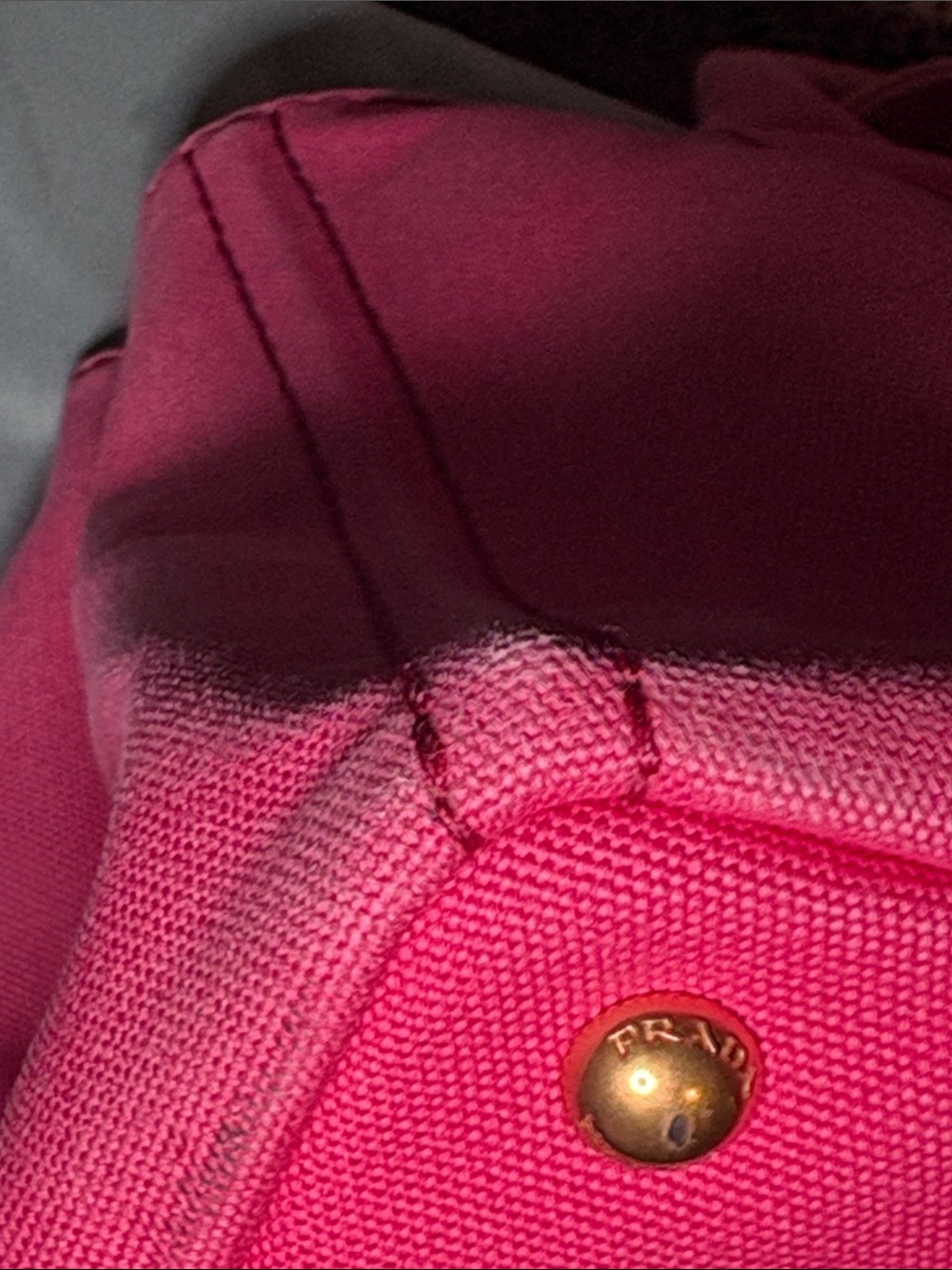 Prada Canapa Peonia Canvas Tote - Medium Handbag Pink BN2642 - Picture 13 of 16